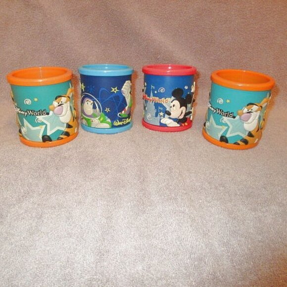 Vtg Disney Mugs Tigger Buzz Lightyear Mickey 3D Plastic Cups Kid Friendly 4X Lot - Picture 4 of 12
